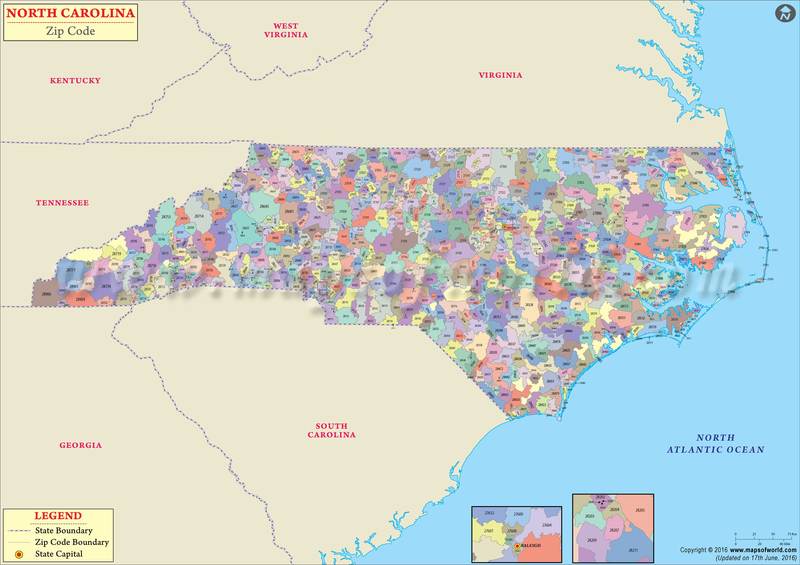 North Carolina Zip Codes Map List Counties And Cities North Carolina Zipcode Map 