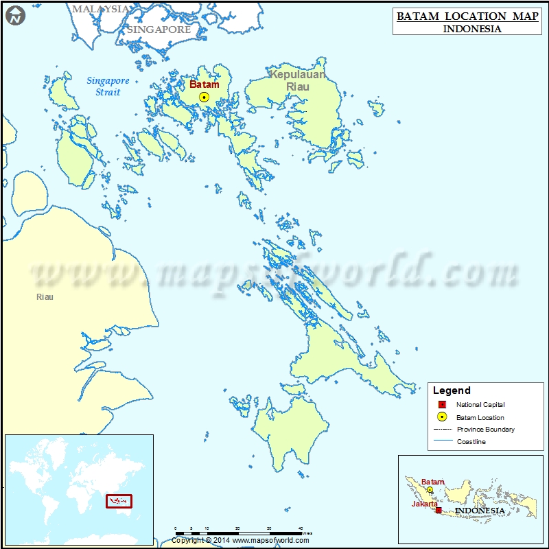 Where Is Batam Location Of Batam In Indonesia Map Batam Location Map 