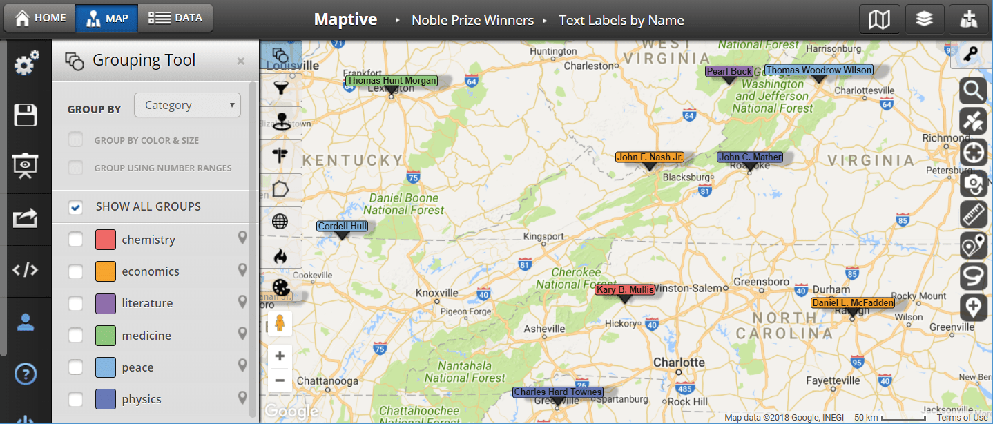 Custom map markers