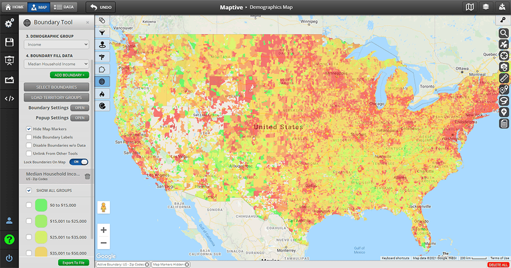 Guide To Geographic Heat Maps Types Examples Maptive Maps 