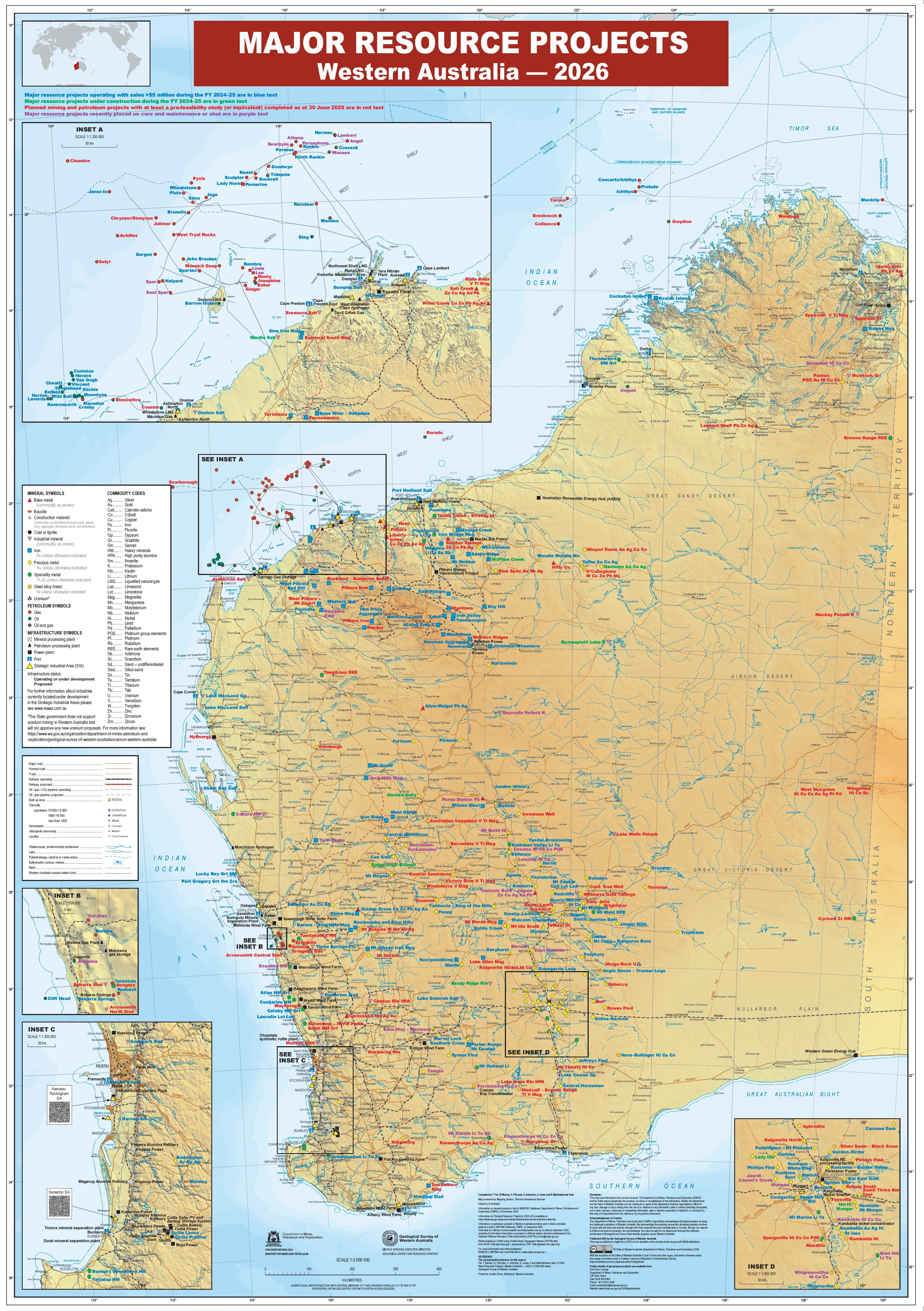 WA 2026 Major Resources Projects Wall Map 2026 Mapworld 2026 
