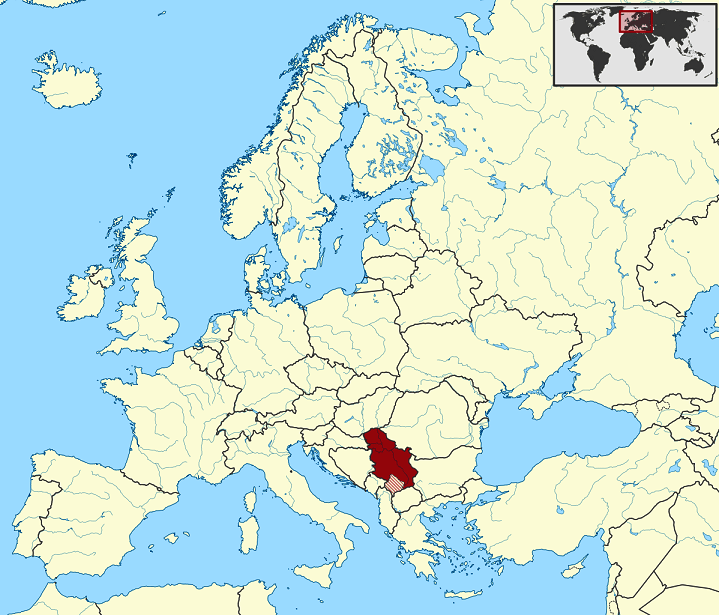På kortet var grænserne tegnet op, hvor man har kunne se, at kosovo ikke hører til. Serbien Rumaenien 1
