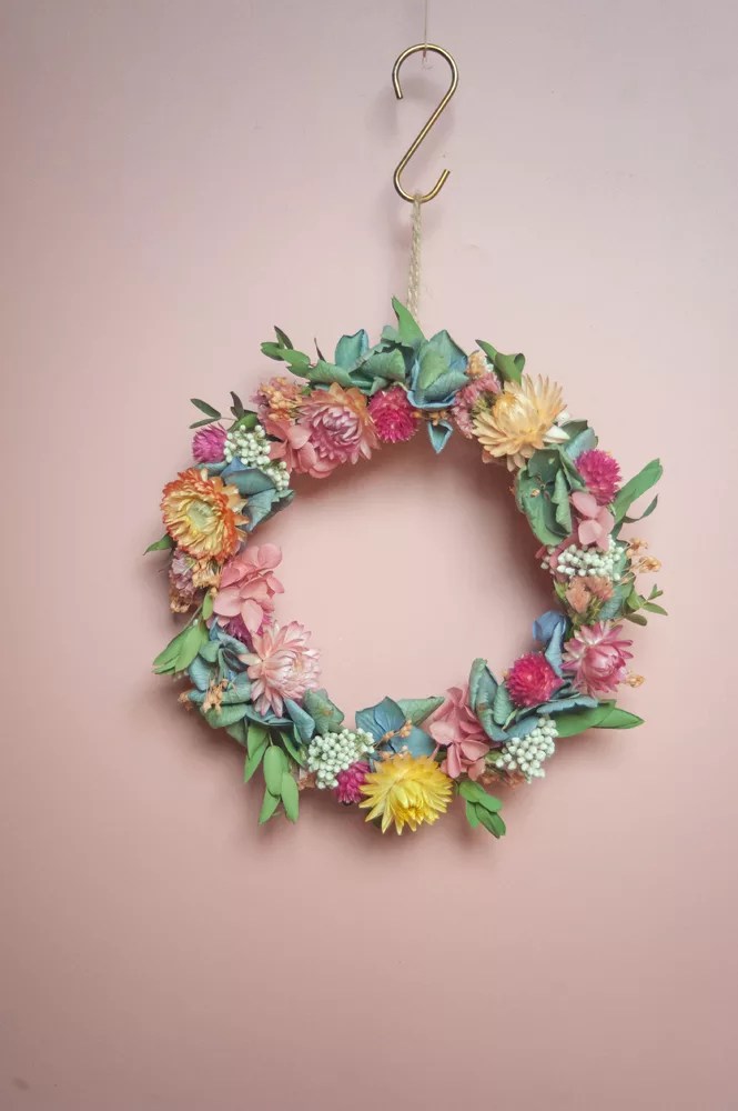 Couronne de fleurs séchées - Ondine