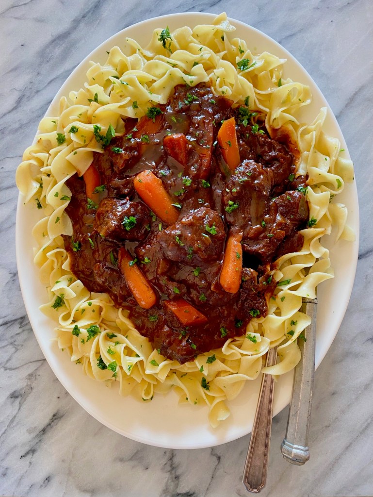 Beef Stew with Red Wine and Hoisin Sauce