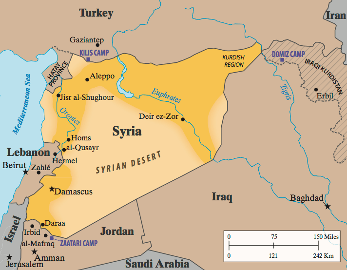 Syrian Desert Map Map Syria 