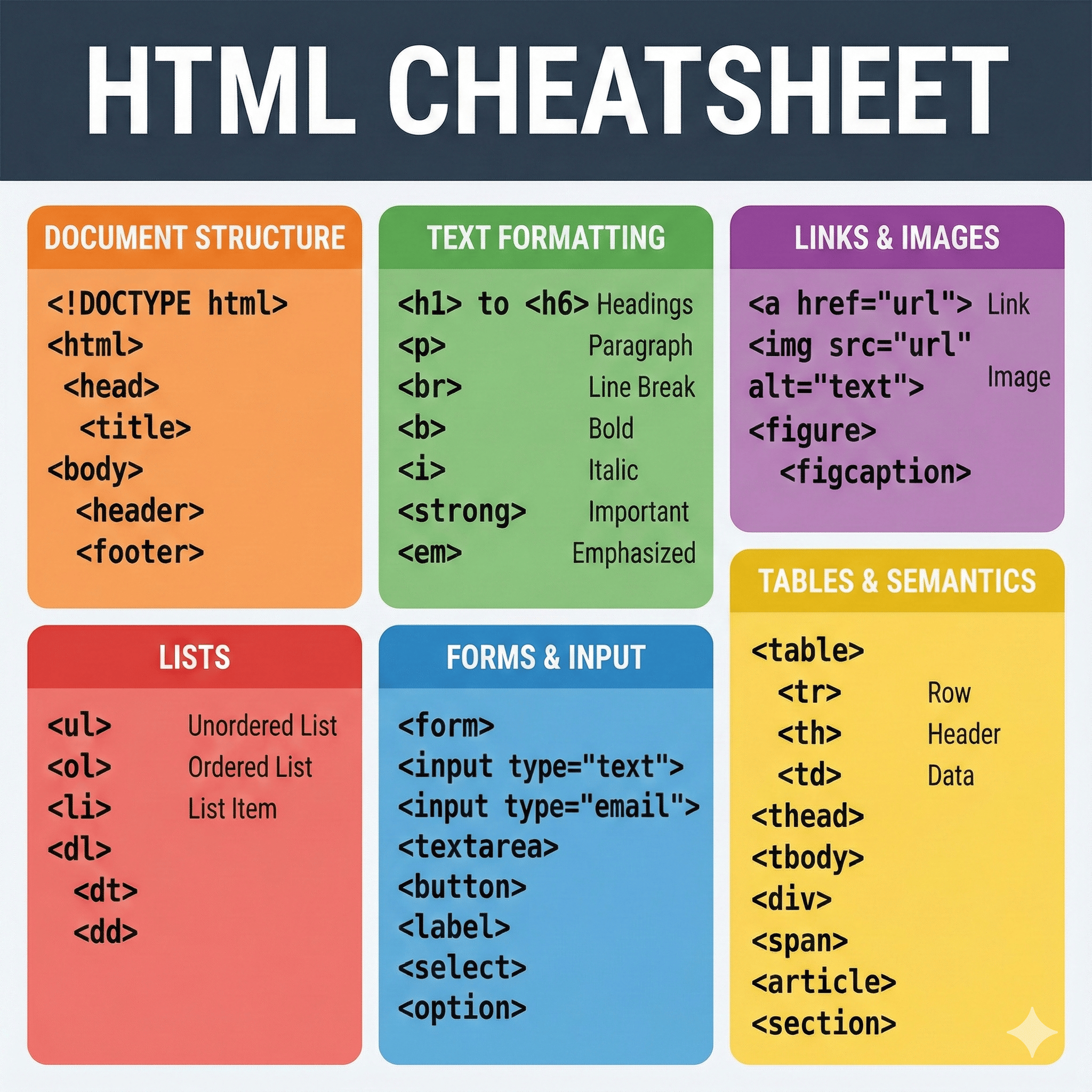 HTML Cheat Sheet