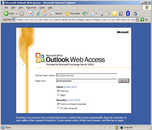 OWA authentication via HTTPS