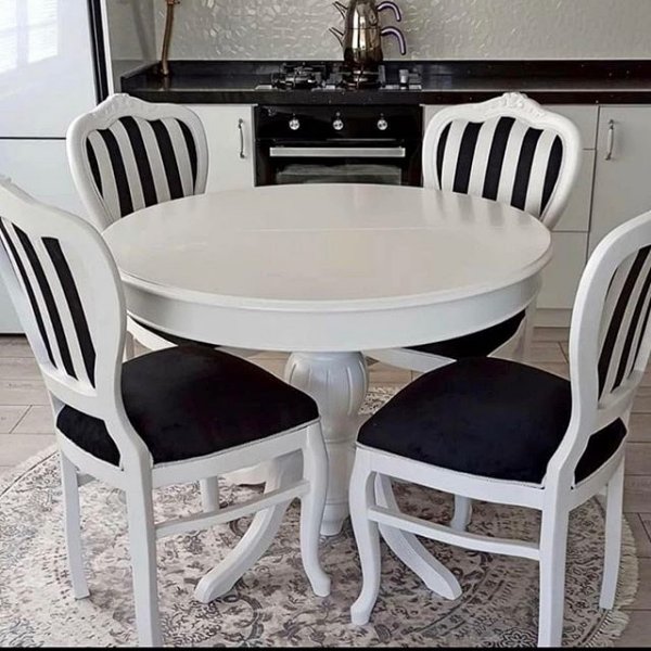 Luks 4050 Beyaz Mese Yuvarlak Masa Irfan Home Mobilya