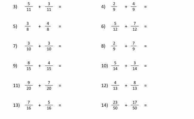 adding subtracting fractions like denominators 2 otosection