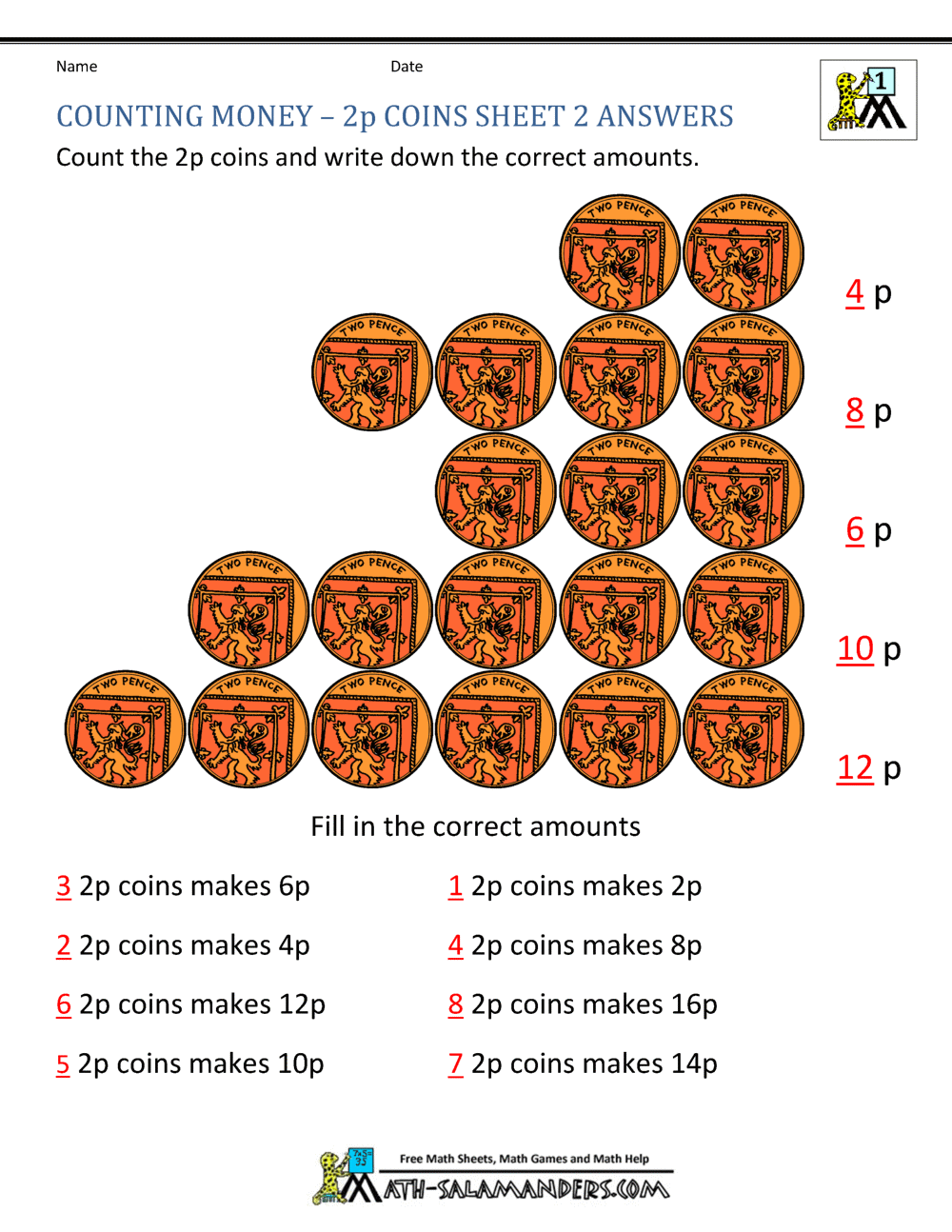 free counting money worksheets uk coins