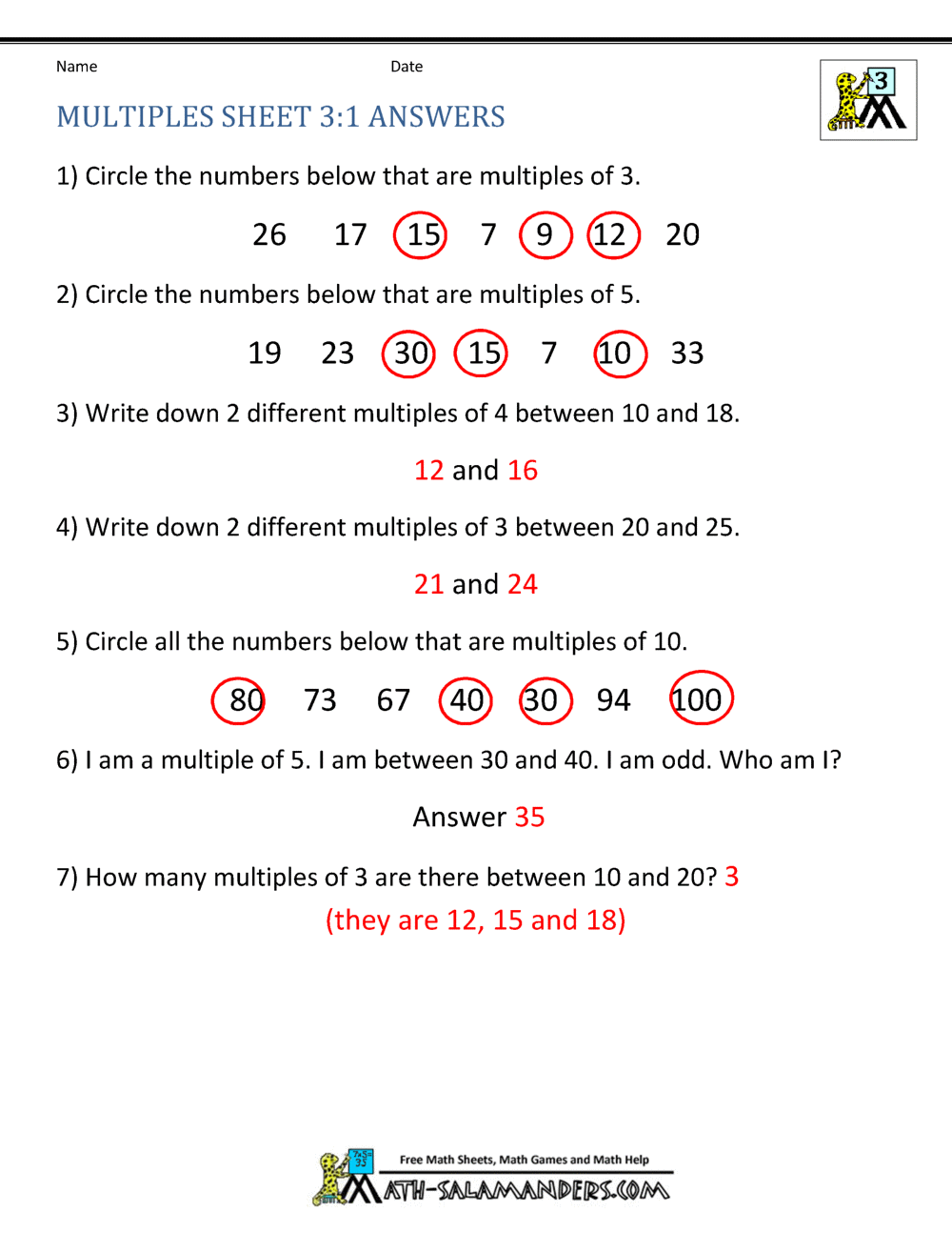 third grade math practice rounding inequalities and multiples