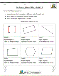 2d shapes worksheets