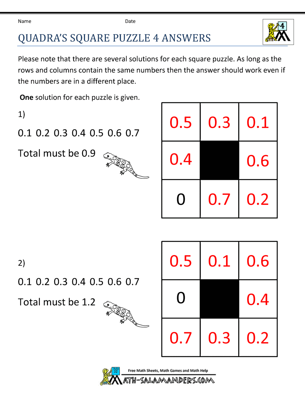 Hover over an image to see what the pdf looks like. 4th Grade Math Puzzles