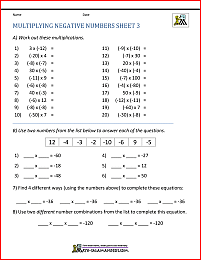 Negative number multiplication