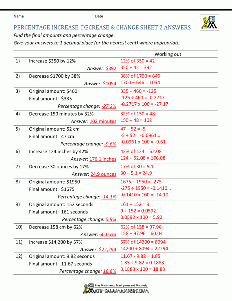 Percent Increase Decrease Worksheet - Space Patterns - Premium Full HD Collection