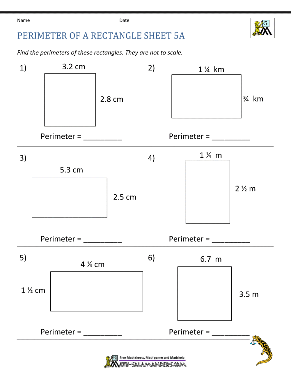 perimeter of a rectangle