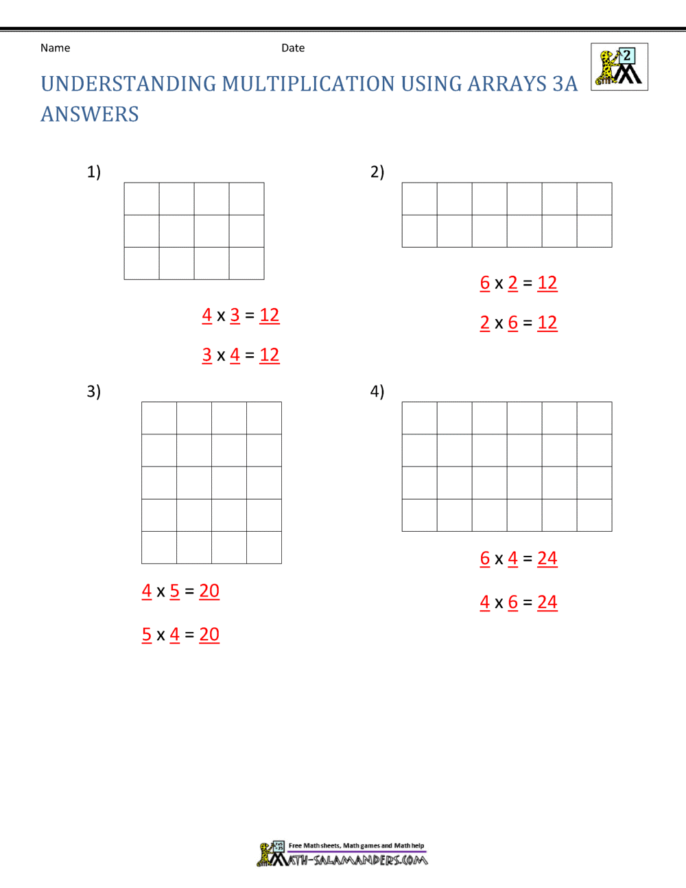 free printable multiplication worksheets 2nd grade