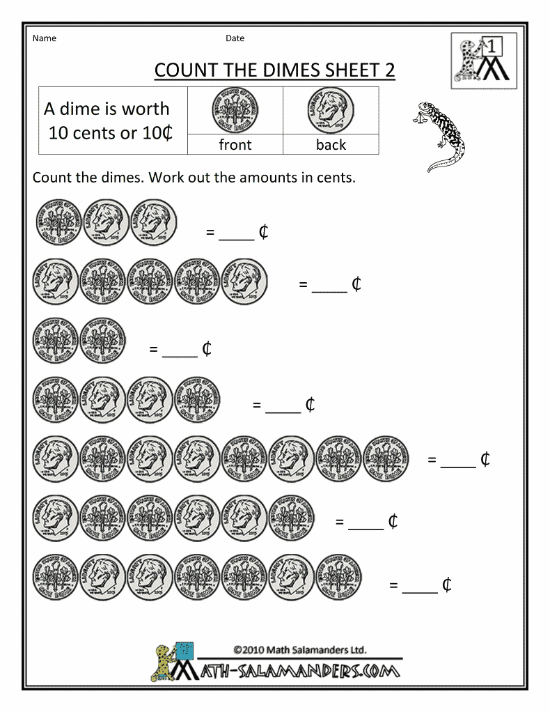 new 921 counting dimes worksheet free counting worksheet