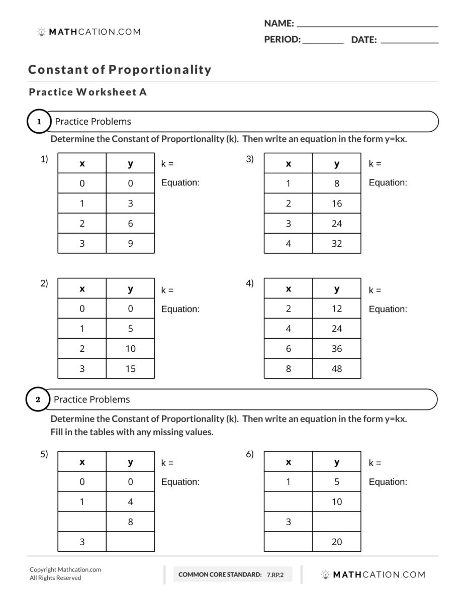 Determining proportionality with tables page 2