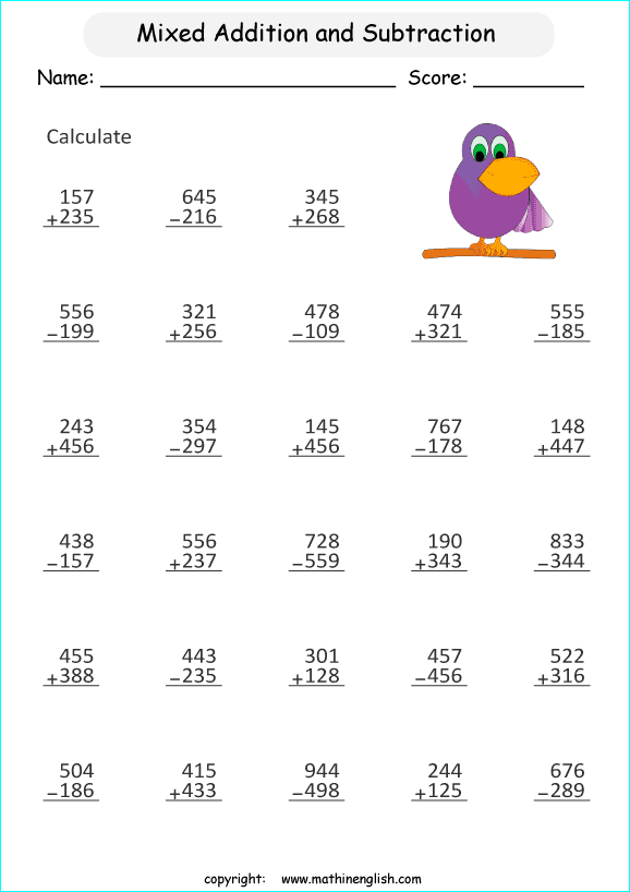 printable primary math worksheet for math grades 1 to 6 based on the