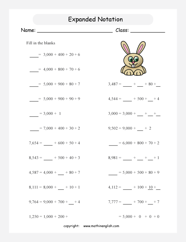 addition with expanded notation worksheets place value