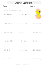 math order of operations worksheets using the bodmas and pemdas rules for math education based on the singapore math curriculum