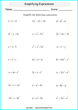 printable algebra and pre algebra math worksheets for math grades 6 and 7