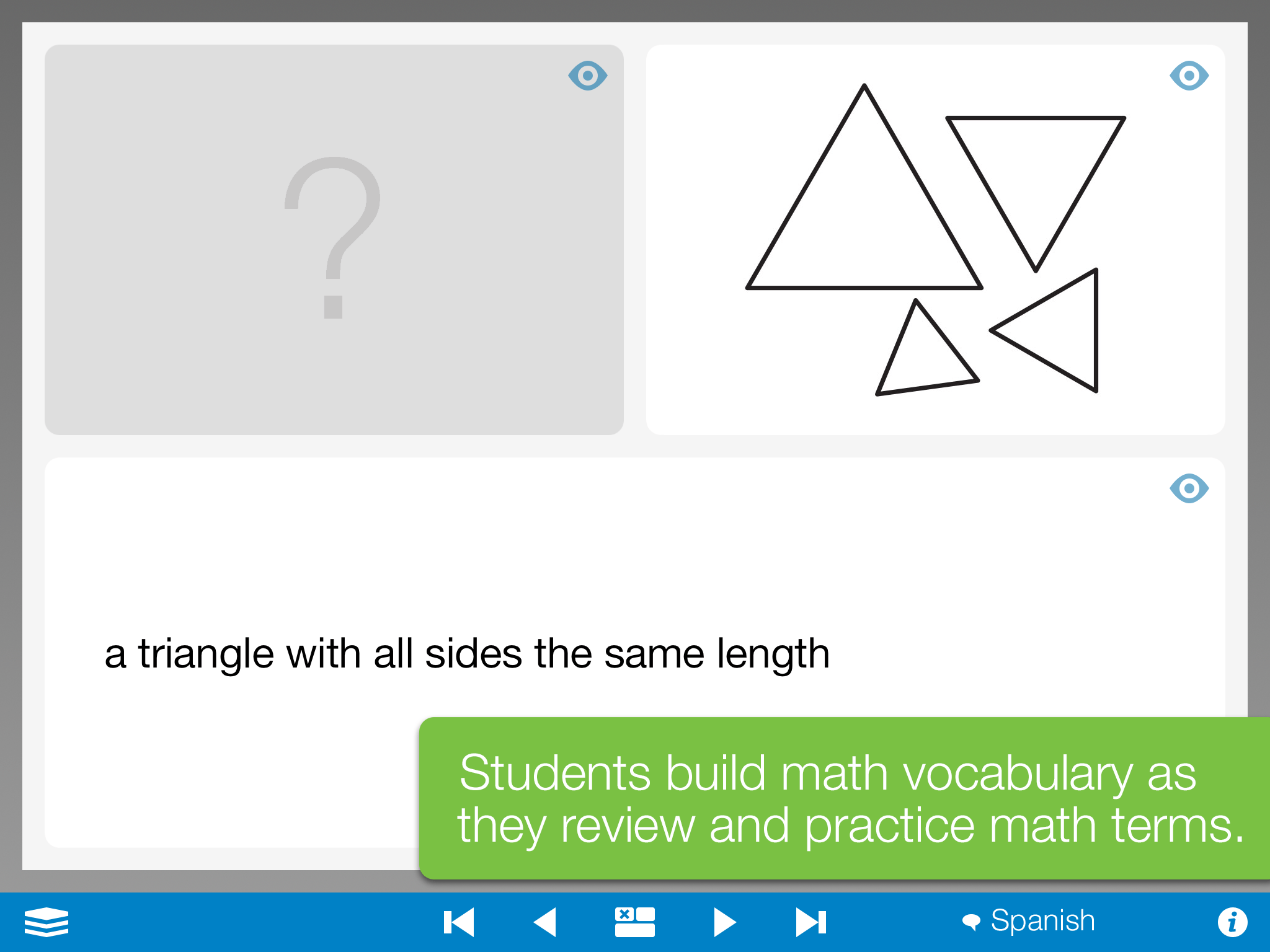 math vocabulary cards the math learning center