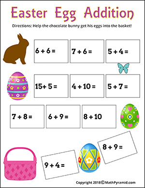 Easter math worksheets