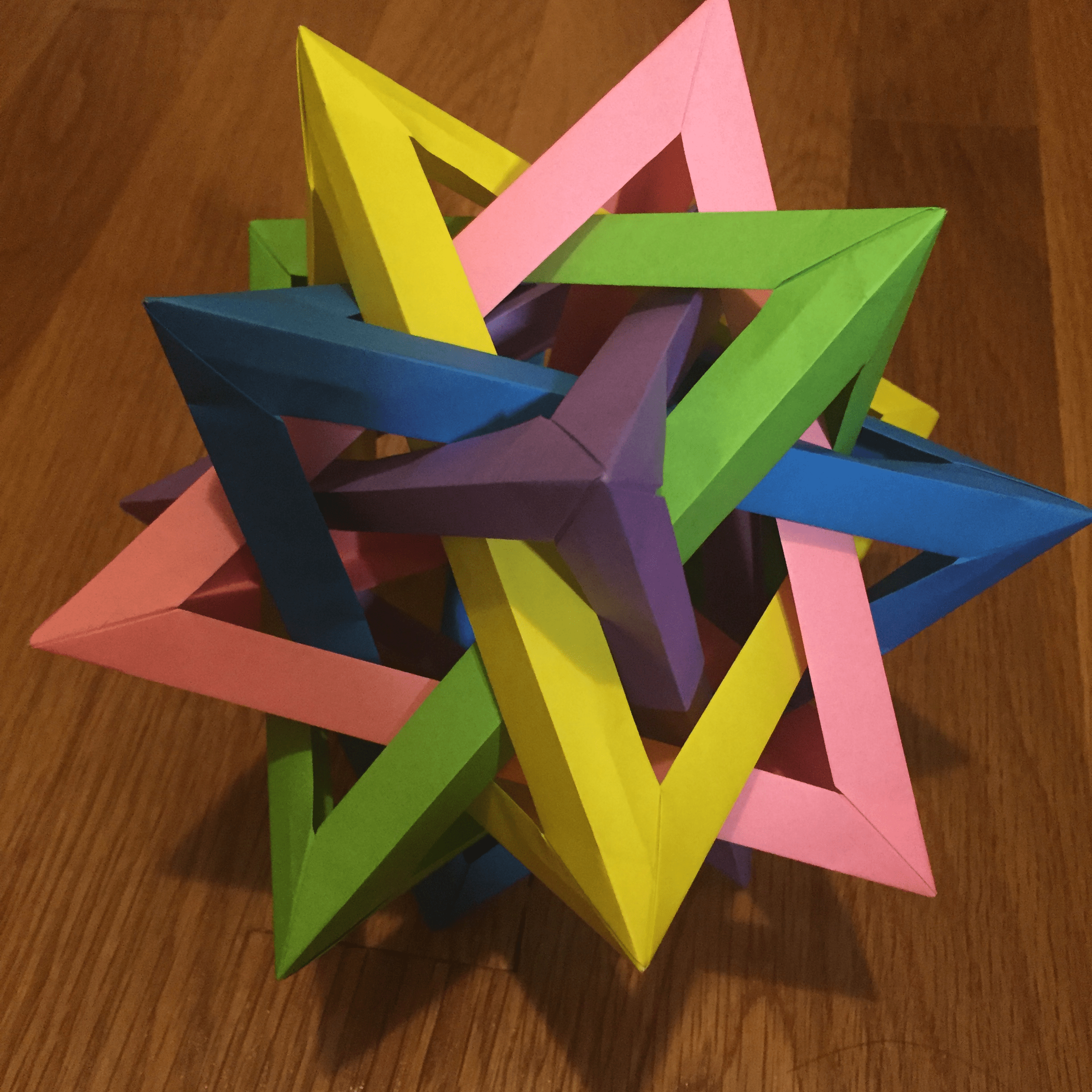 The folding techniques combine origami with geometry. Rachel Laing Origami Polyhedron Mathematical Institute