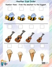 number objects in ascending order of size math