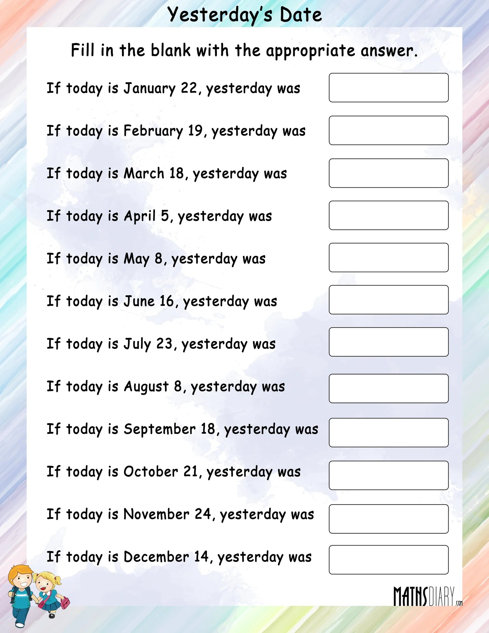 What was yesterday's date