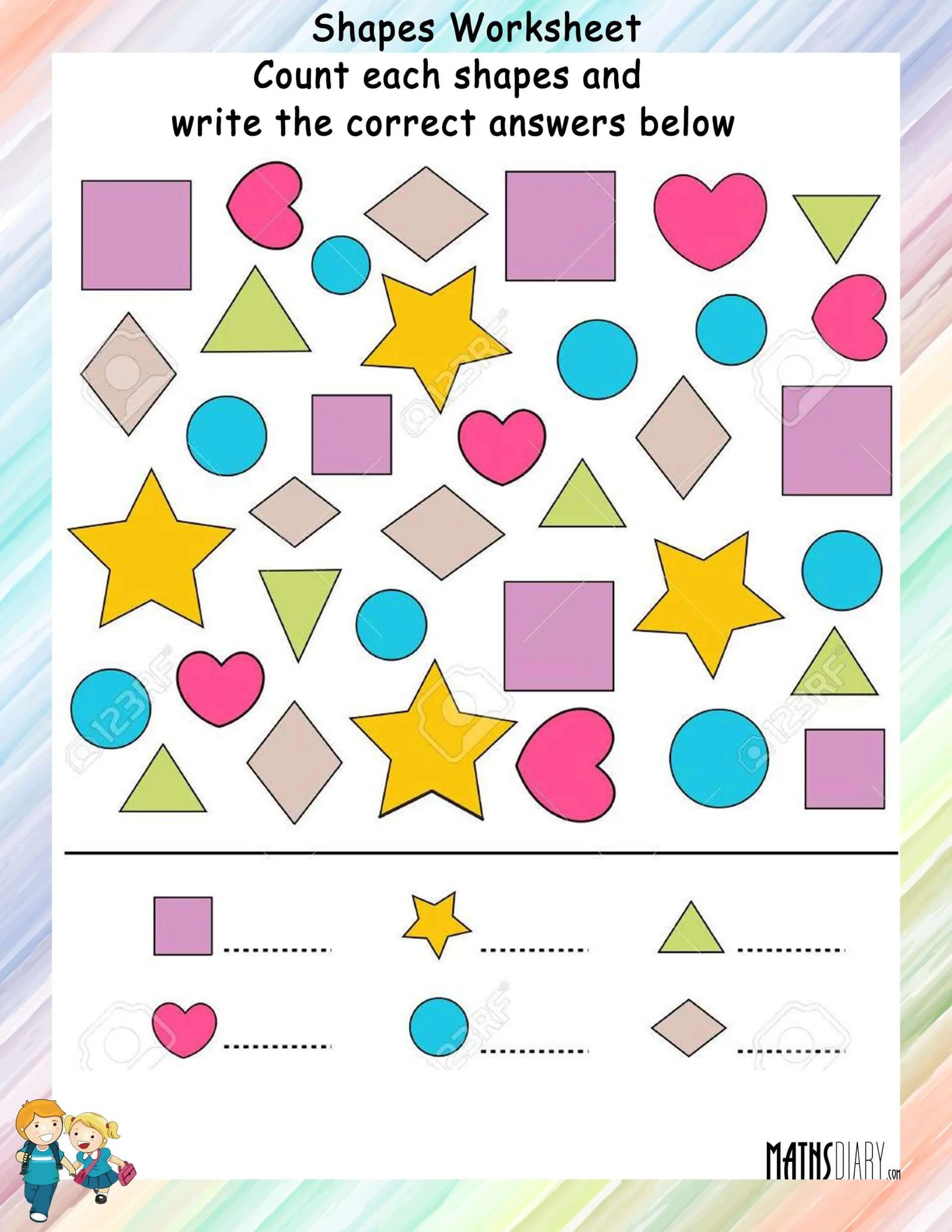 count mixed shapes math worksheets mathsdiary com