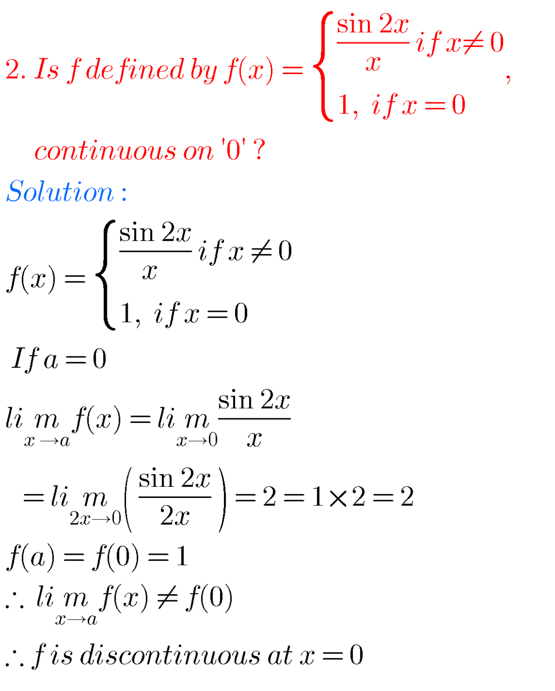 Mathematics limits and continuity inter solutions MATHS GLOW