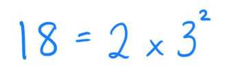 18 as a product of prime factors