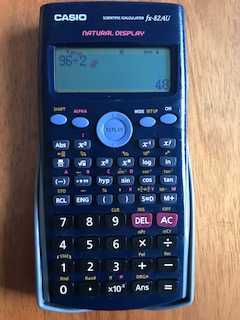 Using a calculator to find factors pairs of 96