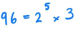 prime factorization of 96