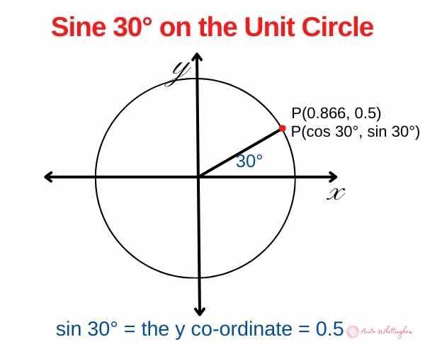 sine 30 degrees on the unit circle