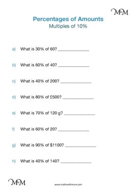 multiples of 10% of a number worksheet pdf