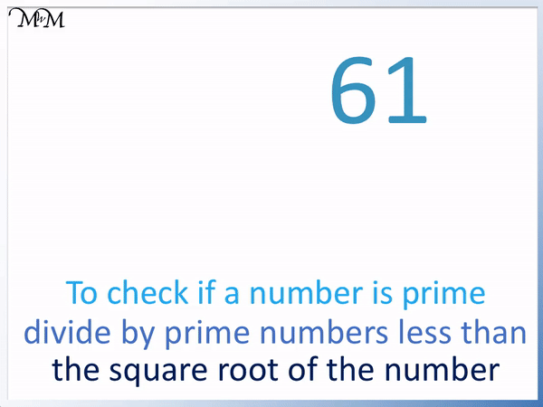 61 is a prime number