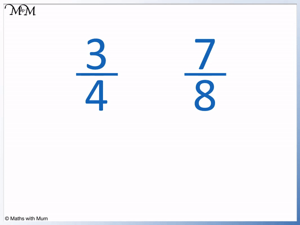 how to compare unlike fractions maths with mum