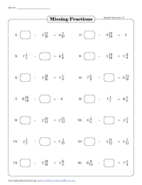 subtracting mixed numbers worksheets