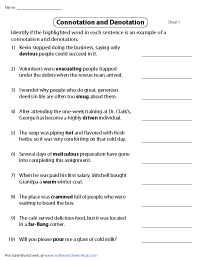 Connotation examples for kids