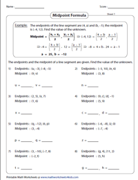Fill in all the gaps, then press check to check your answers. Midpoint Formula Worksheets