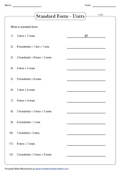 Standard and expanded word form