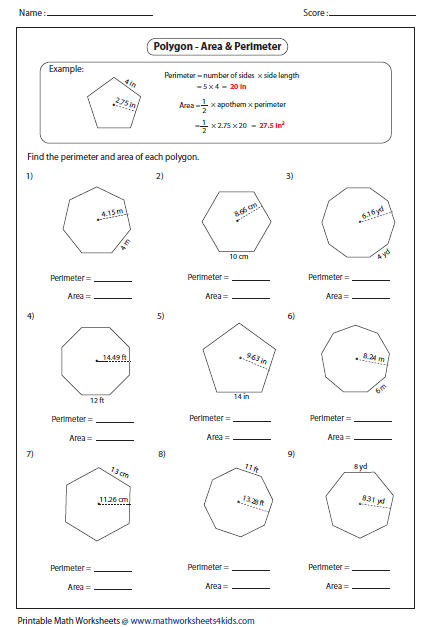 polygon worksheets