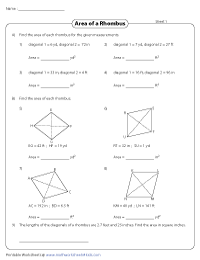 Rhombus worksheet that you can customize and print for kids. Area Of Rhombus Worksheets