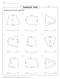 Area of trapezoid worksheet