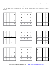 sudoku math patterns worksheets