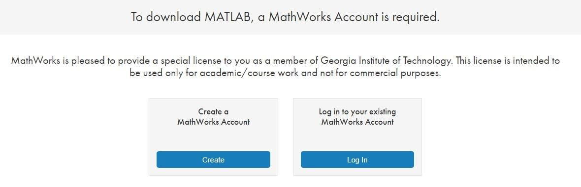 Select the need to create a mathworks account button and then select next to . Georgia Tech S Matlab Portal Matlab At Georgia Tech